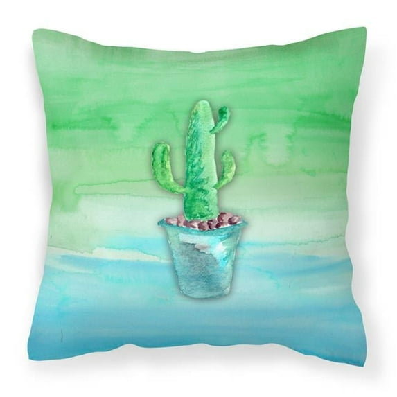 Carolines Treasures BB7362PW1818 Cactus Teal & Green Watercolor Fabric Decorative Pillow