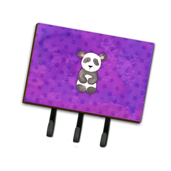 Carolines Treasures BB7375TH68 Polkadot Panda Bear Watercolor Leash or Key Holder Triple Hook multicolor