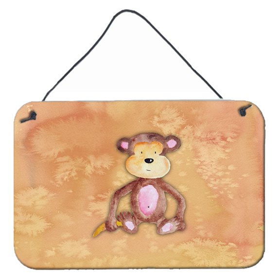 Carolines Treasures BB7380DS812 Monkey Watercolor Wall or Door Hanging Prints 8x12 multicolor