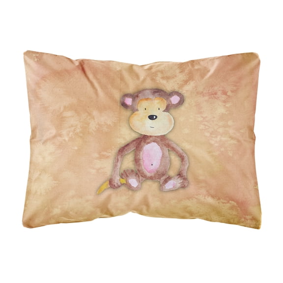 Carolines Treasures BB7380PW1216 Monkey Watercolor Canvas Fabric Decorative Pillow 12H x16W multicolor