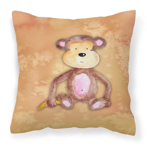 Carolines Treasures BB7380PW1818 Monkey Watercolor Fabric Decorative Pillow
