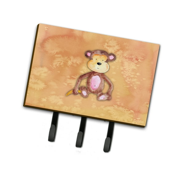 Carolines Treasures BB7380TH68 Monkey Watercolor Leash or Key Holder Triple Hook multicolor