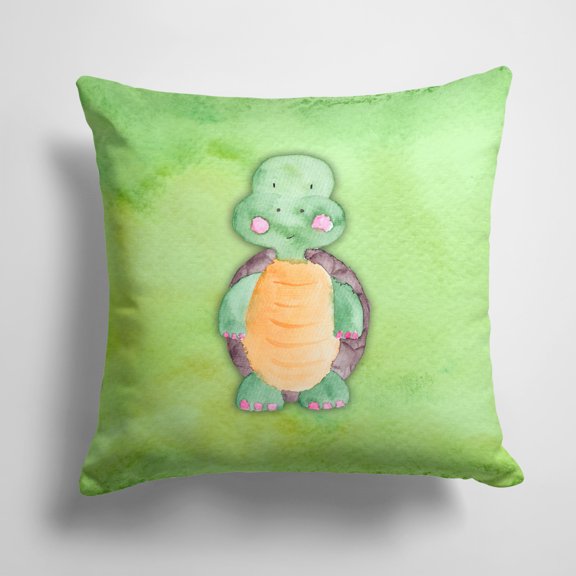Carolines Treasures BB7382PW1414 Turtle Watercolor Fabric Decorative Pillow  14Hx14W multicolor
