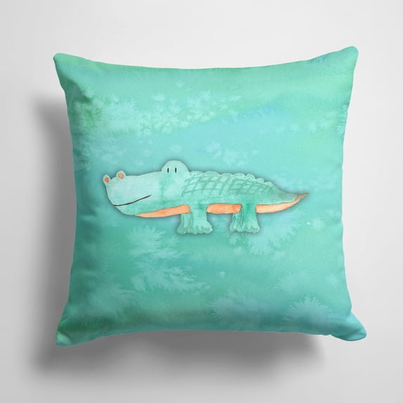 Carolines Treasures BB7385PW1414 Alligator Watercolor Fabric Decorative Pillow 14Hx14W multicolor