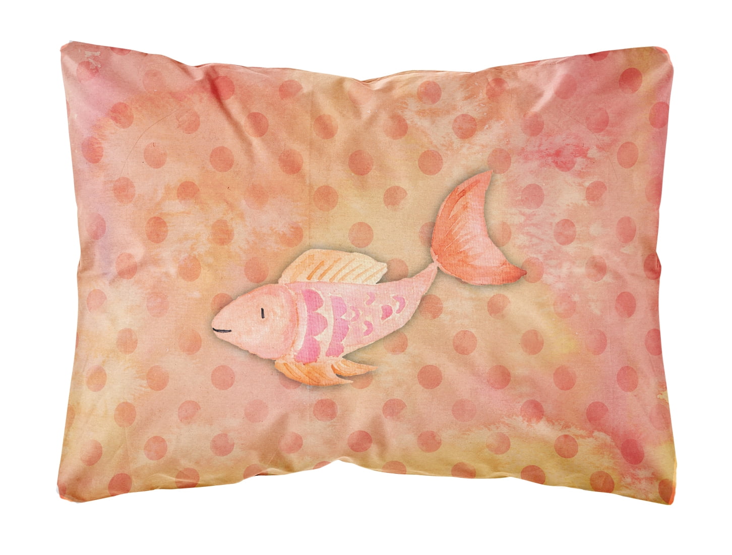 Carolines Treasures BB7387PW1216 Orange Fish Watercolor Canvas Fabric Decorative Pillow  12H x16W multicolor
