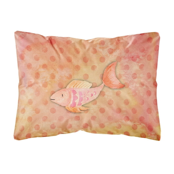Carolines Treasures BB7387PW1216 Orange Fish Watercolor Canvas Fabric Decorative Pillow  12H x16W multicolor