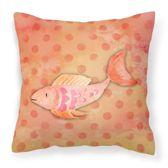 Carolines Treasures BB7387PW1818 Orange Fish Watercolor Fabric Decorative Pillow