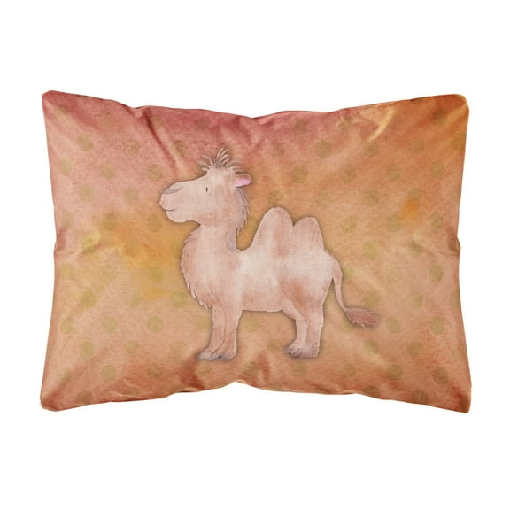 Carolines Treasures BB7393PW1216 Polkadot Camel Watercolor Canvas Fabric Decorative Pillow  12H x16W multicolor
