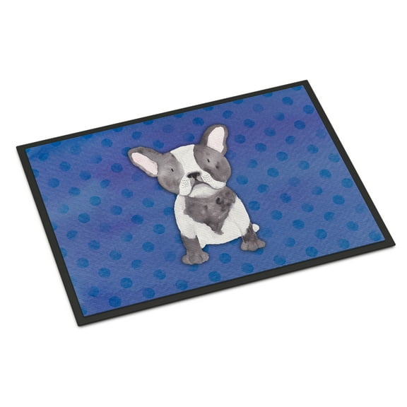 Carolines Treasures BB7394JMAT 24 x 36 in. French Bulldog Polkadot Watercolor Indoor or Outdoor Mat