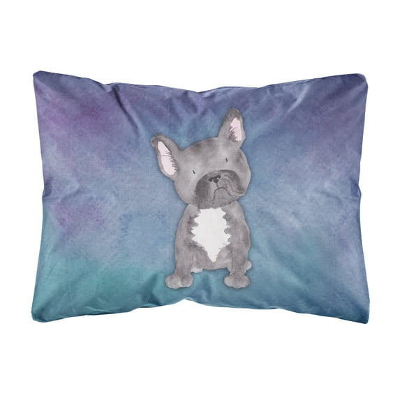 Carolines Treasures BB7395PW1216 French Bulldog Watercolor Canvas Fabric Decorative Pillow  12H x16W multicolor