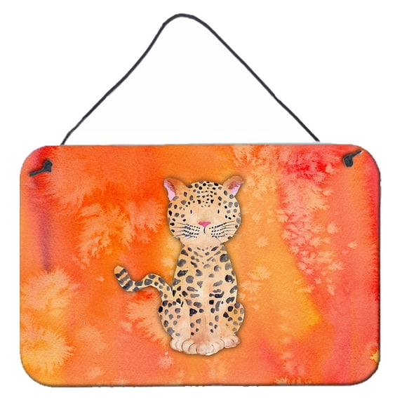 Carolines Treasures BB7396DS812 Leopard Watercolor Wall or Door Hanging Prints 8x12 multicolor
