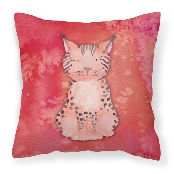 Carolines Treasures BB7397PW1818 Lynx Watercolor Fabric Decorative Pillow  18H x18W multicolor