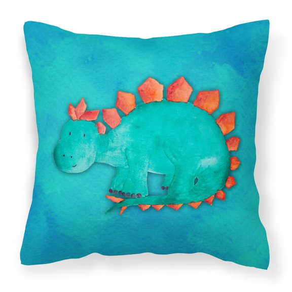 Carolines Treasures BB7399PW1818 Stegosaurus Watercolor Fabric Decorative Pillow  18H x18W multicolor