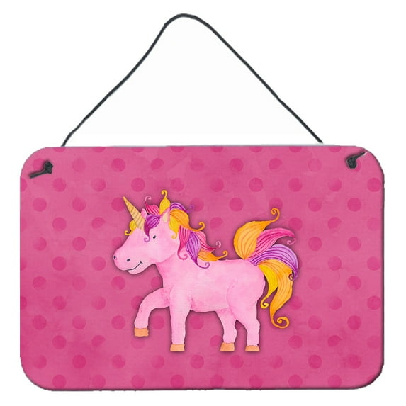 Carolines Treasures BB7408DS812 Unicorn Watercolor Wall or Door Hanging Prints  8x12 multicolor