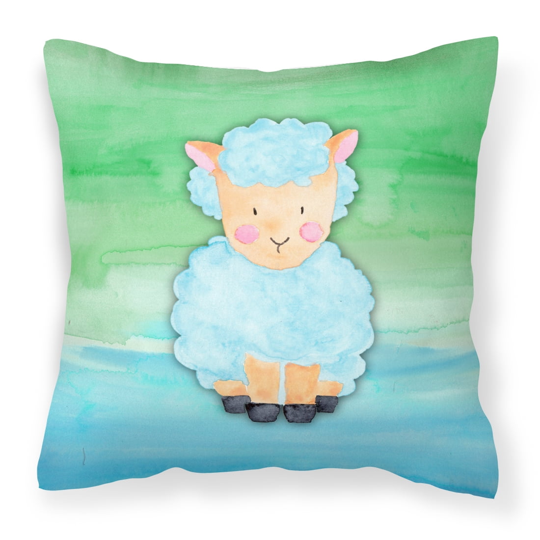Carolines Treasures BB7414PW1414 Sheep Lamb Watercolor Fabric Decorative Pillow  14Hx14W multicolor