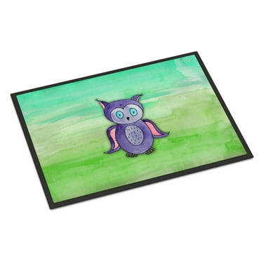 Carolines Treasures BB7429JMAT 24 x 36 in. Purple Owl Watercolor Indoor or Outdoor Mat