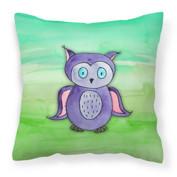 Carolines Treasures BB7429PW1414 Purple Owl Watercolor Fabric Decorative Pillow 14Hx14W multicolor