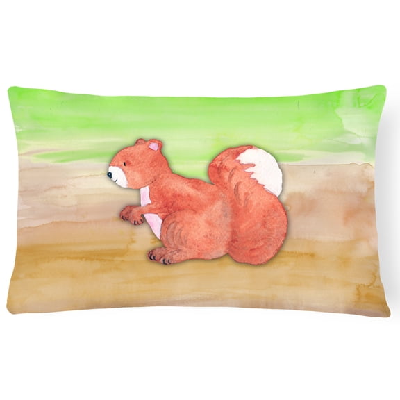 Carolines Treasures BB7431PW1216 Squirrel Watercolor Canvas Fabric Decorative Pillow