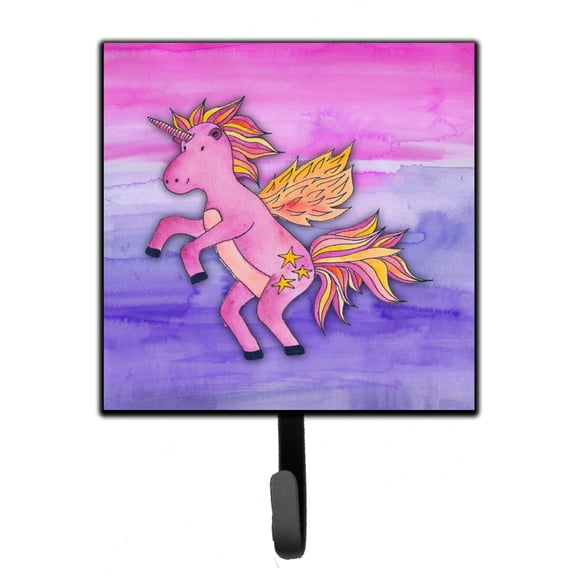 Carolines Treasures BB7432SH4 Pink Unicorn Watercolor Leash or Key Holder Single Hook multicolor