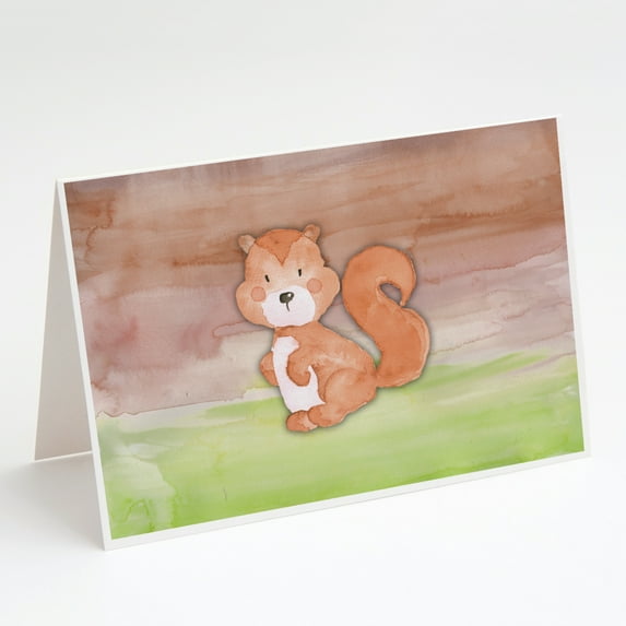 Squirrel Watercolor Greeting Cards and Envelopes Pack of 8
