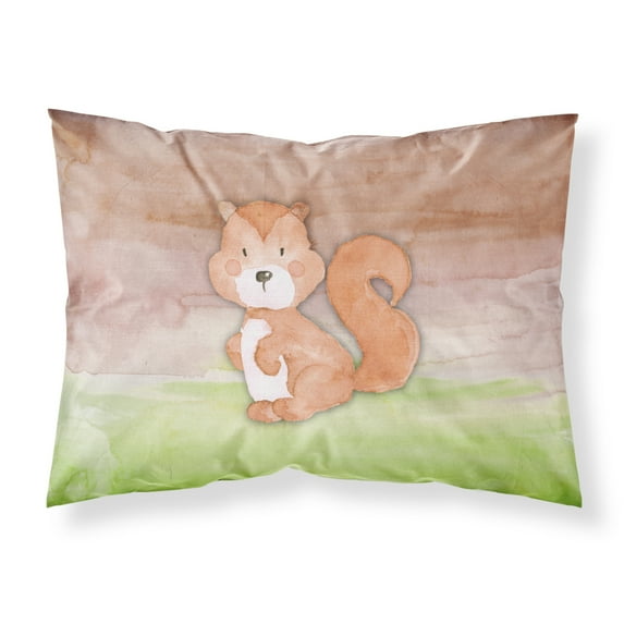 Carolines Treasures BB7439PILLOWCASE Squirrel Watercolor Fabric Standard Pillowcase Standard multicolor