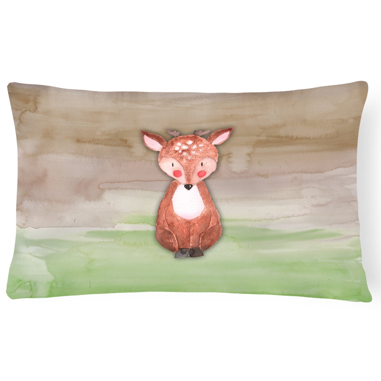 Baby Deer Watercolor Canvas Fabric Decorative Pillow