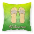 thumbnail image 1 of Carolines Treasures BB7454PW1818 Flip Flops Welcome Fabric Decorative Pillow  18H x18W multicolor, 1 of 2