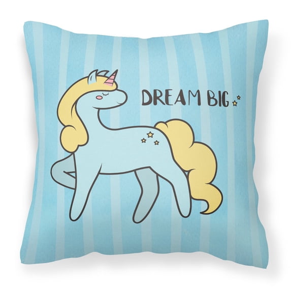 Carolines Treasures BB7471PW1818 Nursery Dream Big Unicorn Fabric Decorative Pillow 18H x18W multicolor