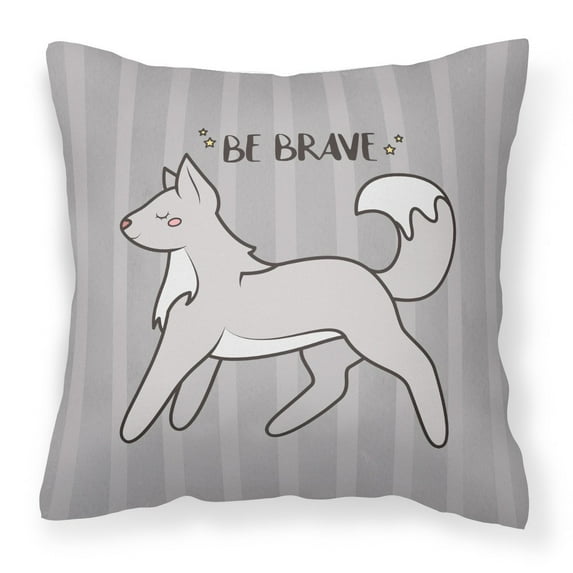 Carolines Treasures BB7472PW1818 Nursery Be Brave Wolf Fabric Decorative Pillow  18H x18W multicolor