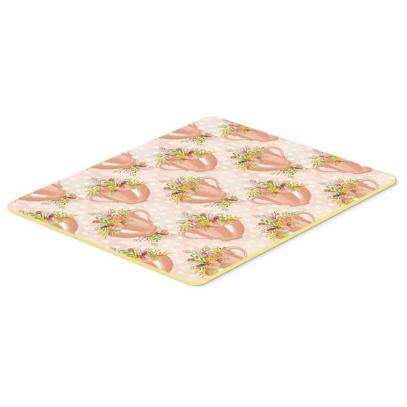 Carolines Treasures BB7481CMT Tea Cup & Flowers Pink Kitchen or Bath Mat, 20 x 30 in.