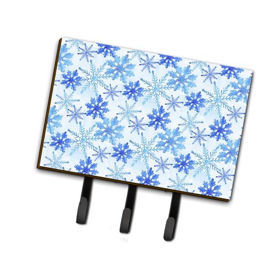 Carolines Treasures BB7484TH68 Blue Snowflakes Watercolor Leash or Key Holder Triple Hook multicolor