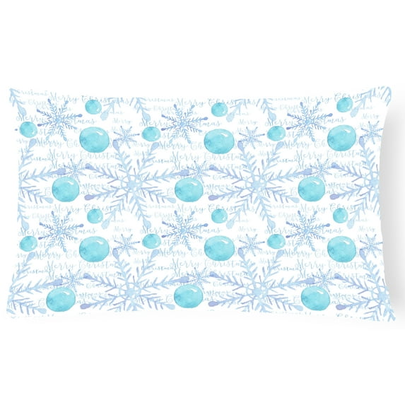 Carolines Treasures BB7487PW1216 Winter Snowflakes on White Canvas Fabric Decorative Pillow  12H x16W multicolor
