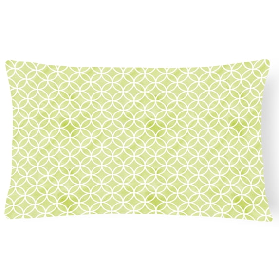 Carolines Treasures BB7493PW1216 Gemoetric Circles on Green Watercolor Canvas Fabric Decorative Pillow 12H x16W