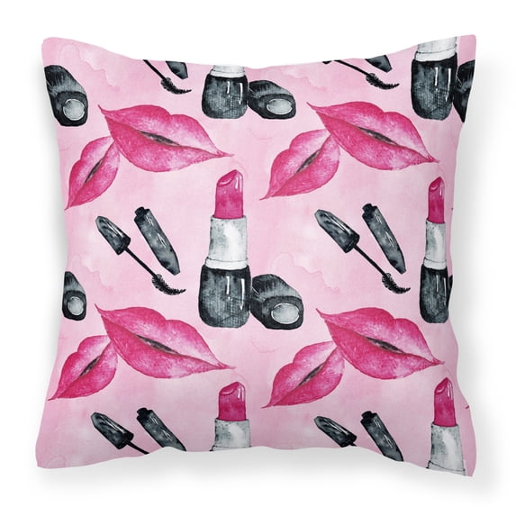 Carolines Treasures BB7501PW1414 Watercolor Diva Lipstick Fabric Decorative Pillow 14Hx14W multicolor
