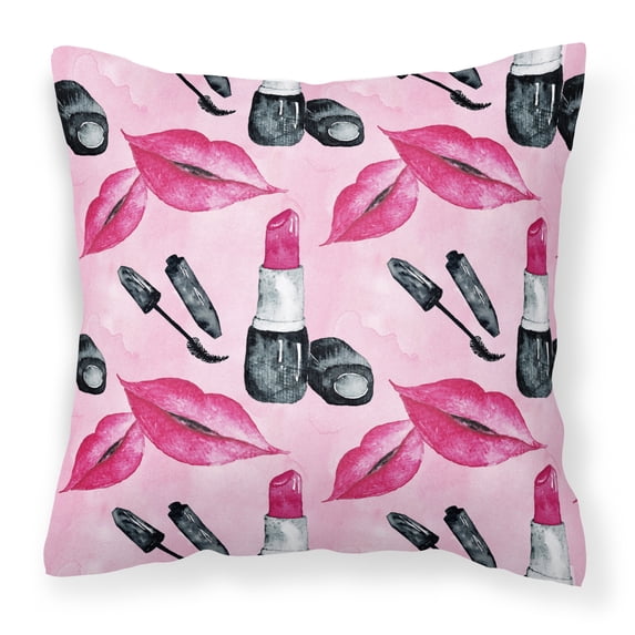 Carolines Treasures BB7501PW1818 Watercolor Diva Lipstick Fabric Decorative Pillow 18H x18W multicolor