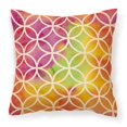 thumbnail image 1 of Carolines Treasures BB7515PW1818 Watercolor Rainbow Geometric Circles Fabric Decorative Pillow  18H x18W multicolor, 1 of 2
