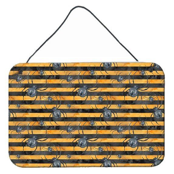 Carolines Treasures BB7526DS812 Watecolor Halloween Spiders Wall or Door Hanging Prints 8x12 multicolor
