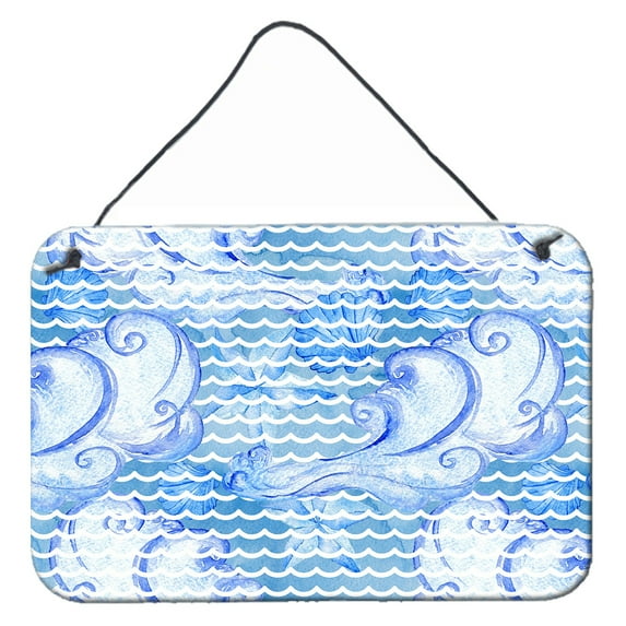 Carolines Treasures BB7530DS812 Beach Watercolor Abstract Waves Wall or Door Hanging Prints 8x12 multicolor