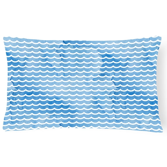Carolines Treasures BB7531PW1216 Beach Watercolor Waves Canvas Fabric Decorative Pillow 12H x16W multicolor