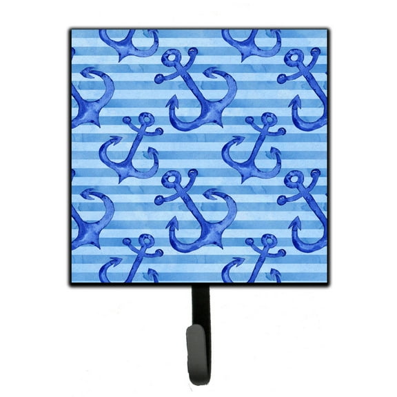 Carolines Treasures BB7533SH4 Beach Watercolor Anchors Leash or Key Holder Single Hook multicolor