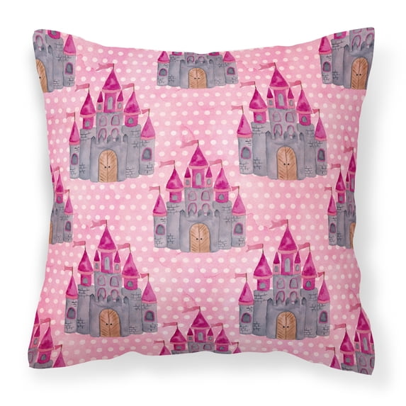Carolines Treasures BB7549PW1818 Watercolor Princess Castle Fabric Decorative Pillow 18H x18W multicolor
