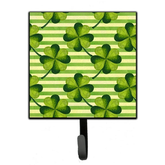 Carolines Treasures BB7557SH4 Watercolor Shamrock Stripes Leash or Key Holder Single Hook multicolor