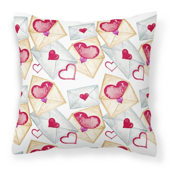 Carolines Treasures BB7569PW1818 Watercolor Love Letters Fabric Decorative Pillow 18H x18W multicolor