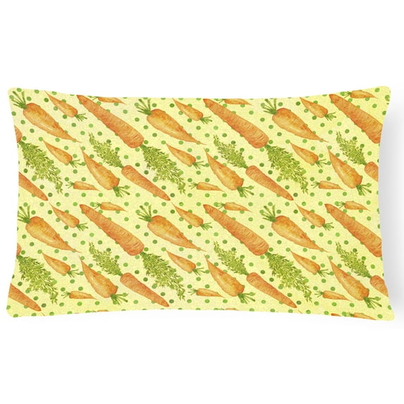 Carolines Treasures BB7571PW1216 Watercolor Carrots Canvas Fabric Decorative Pillow 12H x16W multicolor