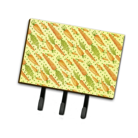 Carolines Treasures BB7571TH68 Watercolor Carrots Leash or Key Holder Triple Hook multicolor