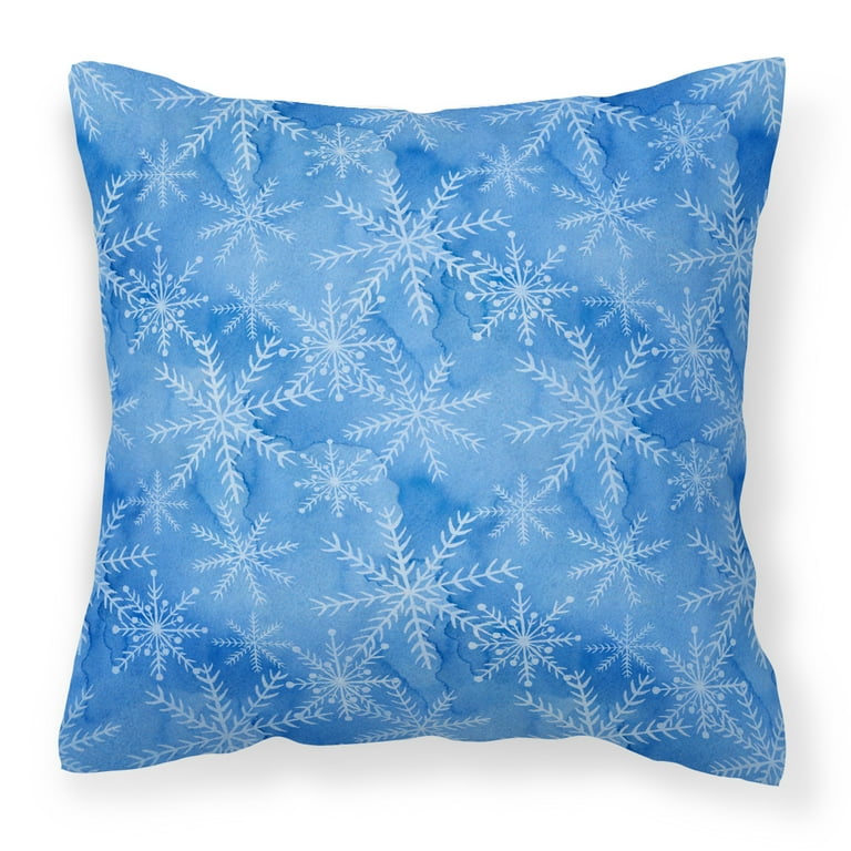 Blue snowflake pillow sales
