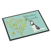 Carolines Treasures BB7594MAT Welcome Friends Siberian Husky Doormat 18x27 27"L x 18"W multicolor
