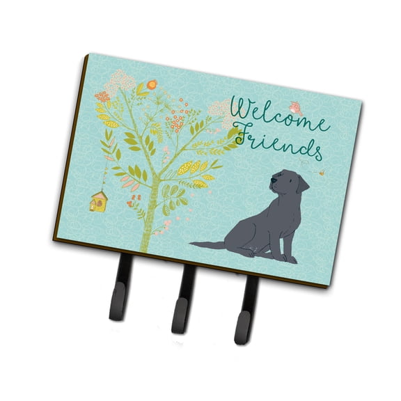 Carolines Treasures BB7595TH68 Welcome Friends Black Labrador Retriever Leash or Key Holder Triple multicolor