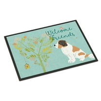Carolines Treasures BB7599MAT Welcome Friends Saint Bernard Doormat 18x27 27"L x 18"W multicolor