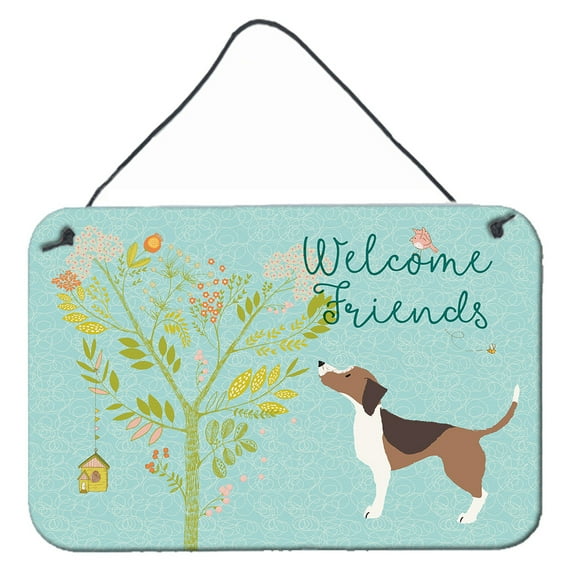 Carolines Treasures BB7601DS812 Welcome Friends Beagle Wall or Door Hanging Prints  8x12 multicolor